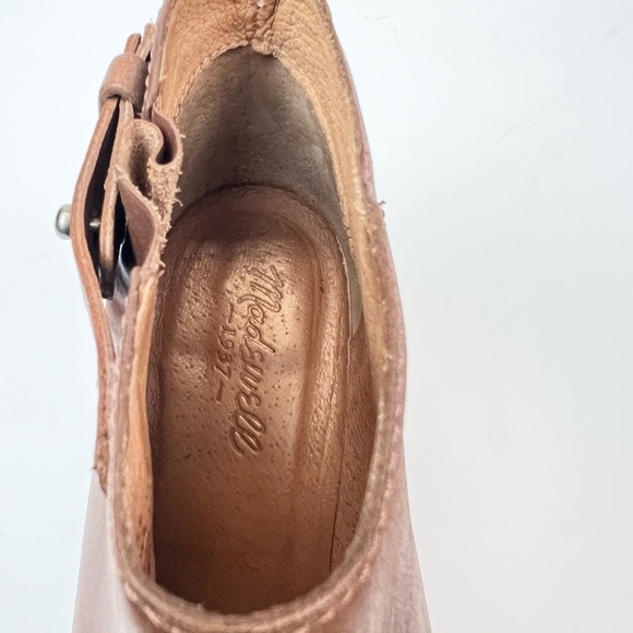 Madewell Tan Leather Ankle Booties Size 7.5 Brown Leather Boots - Picture 5 of 8
